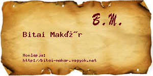 Bitai Makár névjegykártya